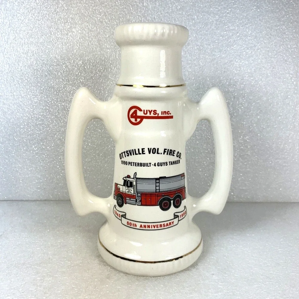 Ottsville Fire Co, 1989 Pierce Arrow Engine, 1990 Peterbuilt 4 Guys Tanker Vase